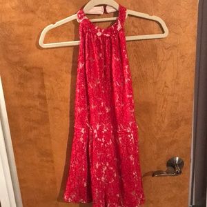 Red laced romper